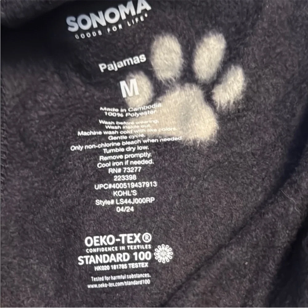 Paw Print Mens Fleece Pajama Pants NWT size Medium - Picture 2 of 4